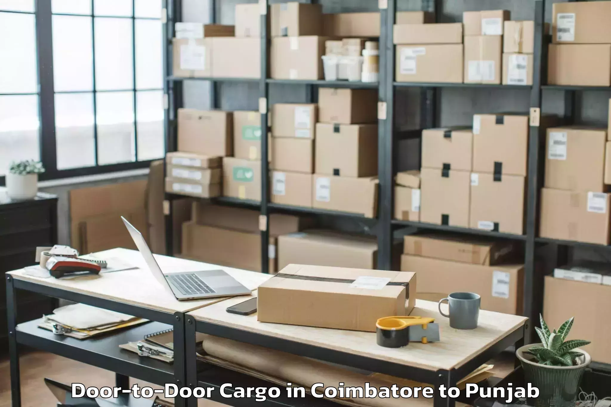 Efficient Coimbatore to Raikot Door To Door Cargo